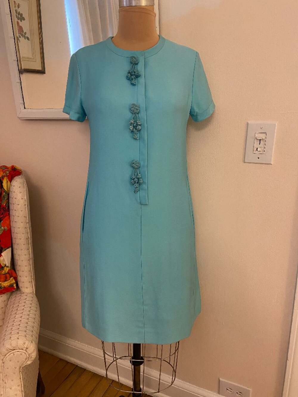 1960s Vintage "Tiffany Blue" Sheath Dress, B. Altman for Sacks Fifth Avenue